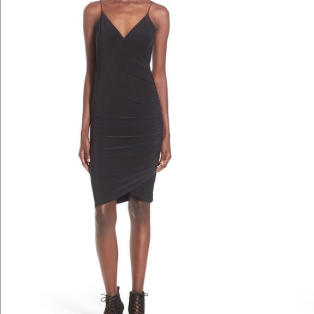 Leith Black Ruched Midi Dress